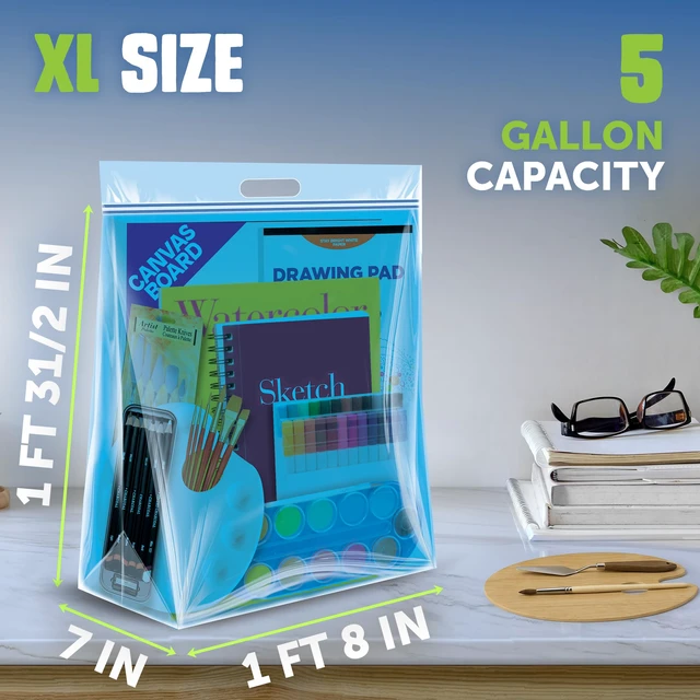 Alt view image 2 of 6 - Big Bags 5 Gallon XL, Reusable Large-Capacity Plastic Storage Bags, 10 count