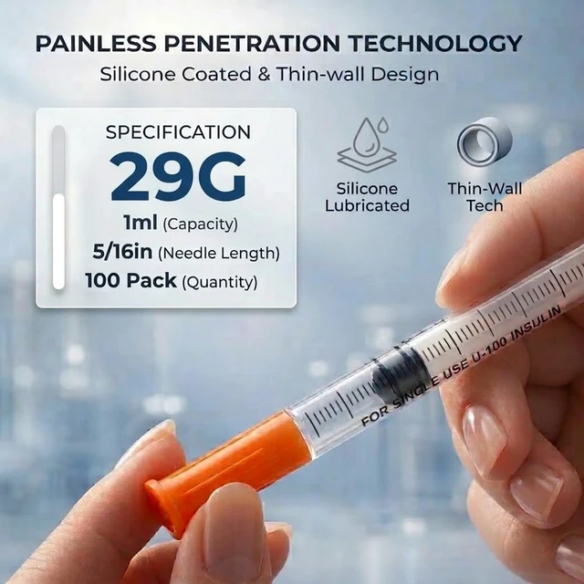 Alt view image 2 of 7 - 1ml 29G 5/16" 8mm,Engineered for Fluid Transfer, 100Pack