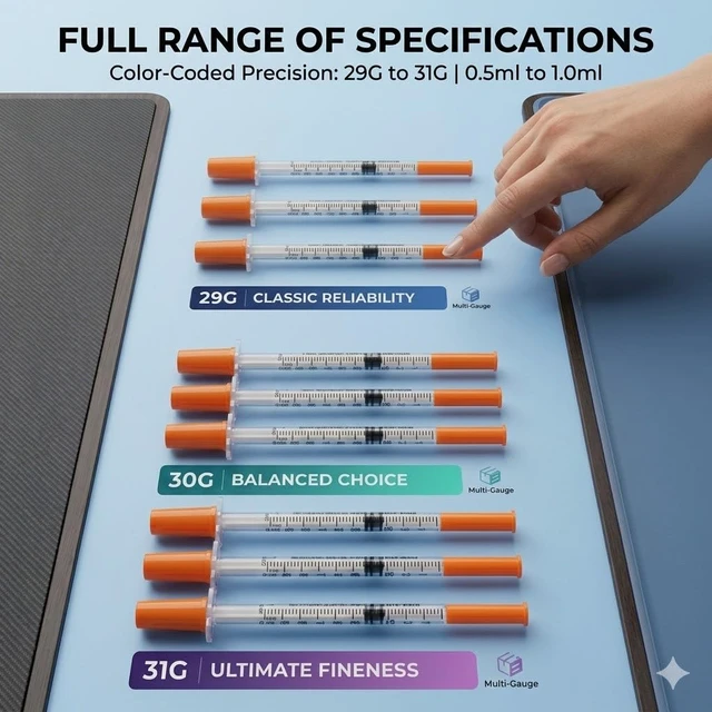 Alt view image 7 of 7 - 1ml 29G 5/16" 8mm,Engineered for Fluid Transfer, 100Pack