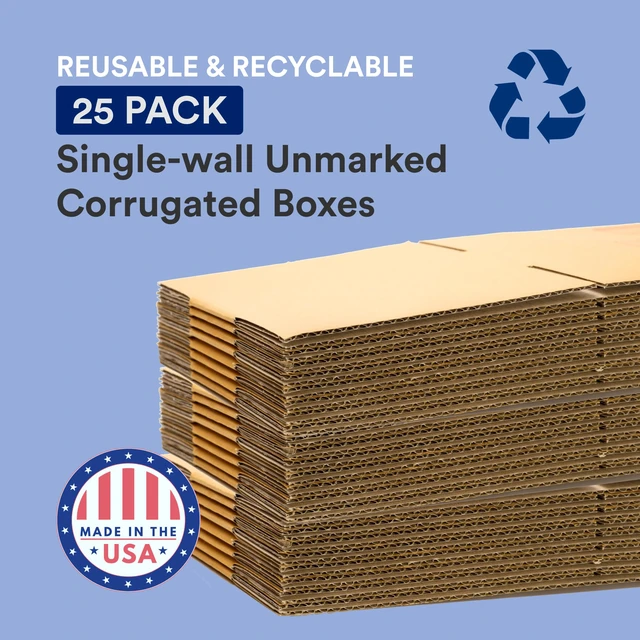 Alt view image 3 of 6 - 12 x 9 x 8 Corrugated Cardboard Boxes, Small 12"L x 9"W x 8"H, Pack of 25 | Shipping, Packaging, Moving, Storage for Home or Business, Strong Wholesale Bulk Boxes