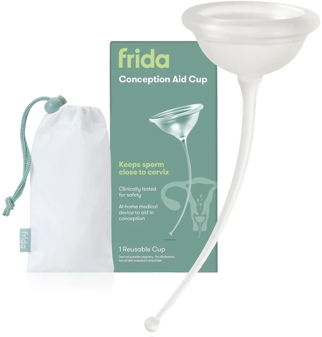 Main image of Conception Aid Cup for Natural Pregnancy Support, Storage Keeps Sperm Close to Cervix, Soft Flexible Silicone, Reusable Cup with Storage Bag Included