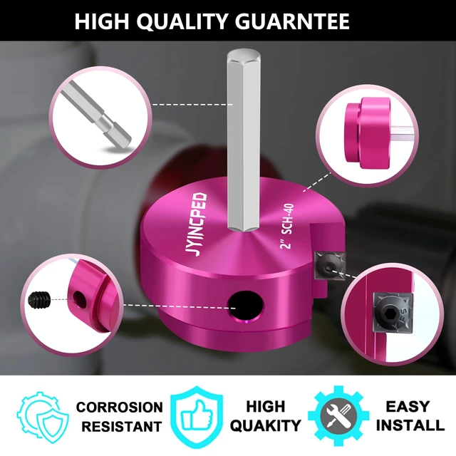 Alt view image 5 of 7 - 4 Pcs PVC Reamer Kit, Fitting Saver PVC Pipe Reamer Socket Saver Set Includes 1 1/2 Inch 2 Inch 3 Inch 4 Inch,Plastic Pipe Reamers Plumbing Tool Kit for Sch.40 CPVC ABS,Fit for 1/2" Drills