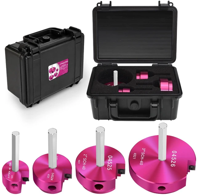 Main image of PVC Pipe Reamer Kit,PVC Fitting Saver Hub Socket Saver for Plumbing 4-Piece Plastic Pipe Reamer Tool Kit Include 3/4", 1.5", 2", 3" Reamers for Sch.40 CPVC ABS Fittings,Fit Standard 1/2" Drills
