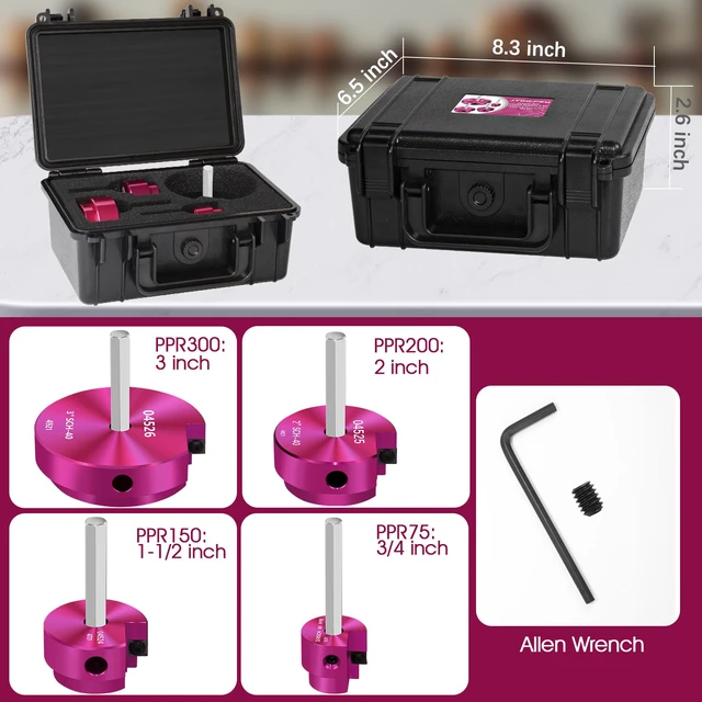 Alt view image 4 of 7 - PVC Pipe Reamer Kit,PVC Fitting Saver Hub Socket Saver for Plumbing 4-Piece Plastic Pipe Reamer Tool Kit Include 3/4", 1.5", 2", 3" Reamers for Sch.40 CPVC ABS Fittings,Fit Standard 1/2" Drills