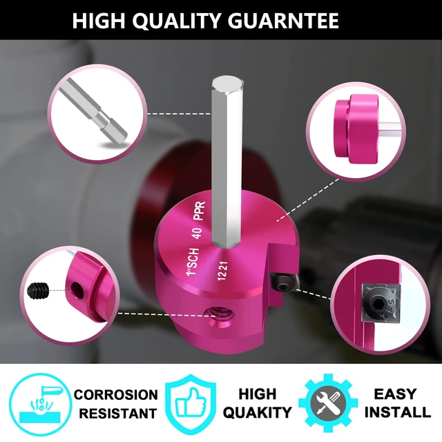 Alt view image 5 of 7 - PVC Pipe Reamer 3/4 Inch & 1 Inch PVC Fitting Saver ABS Socket Saver Plastic Pipe Fitting Reamer for Plumbing Sch.40 CPVC ABS Socket Hub with 1/4-Inch Hex Shaft,Fit 1/2" Drills