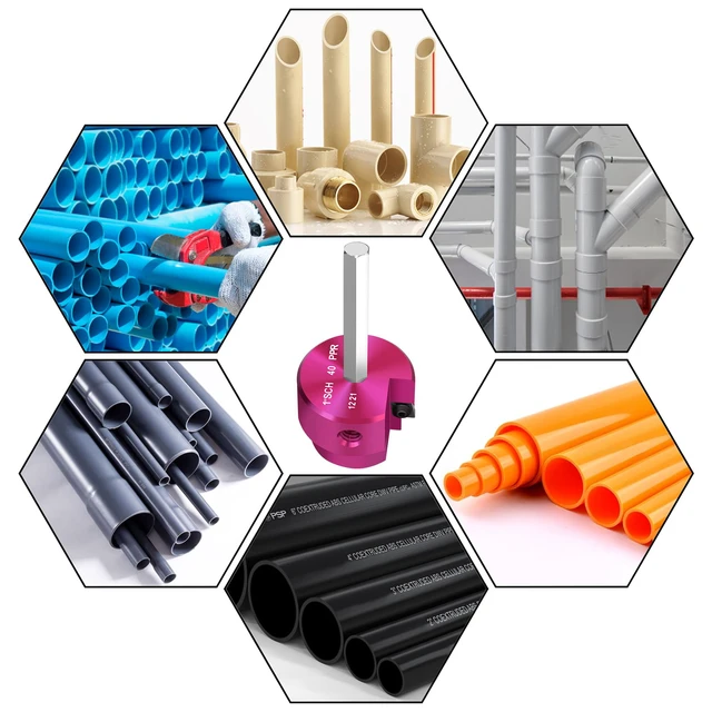 Alt view image 7 of 7 - PVC Pipe Reamer Kit,PVC Fitting Saver Hub Socket Saver for Plumbing 4-Piece Plastic Pipe Reamer Tool Kit Include 3/4", 1.5", 2", 3" Reamers for Sch.40 CPVC ABS Fittings,Fit Standard 1/2" Drills