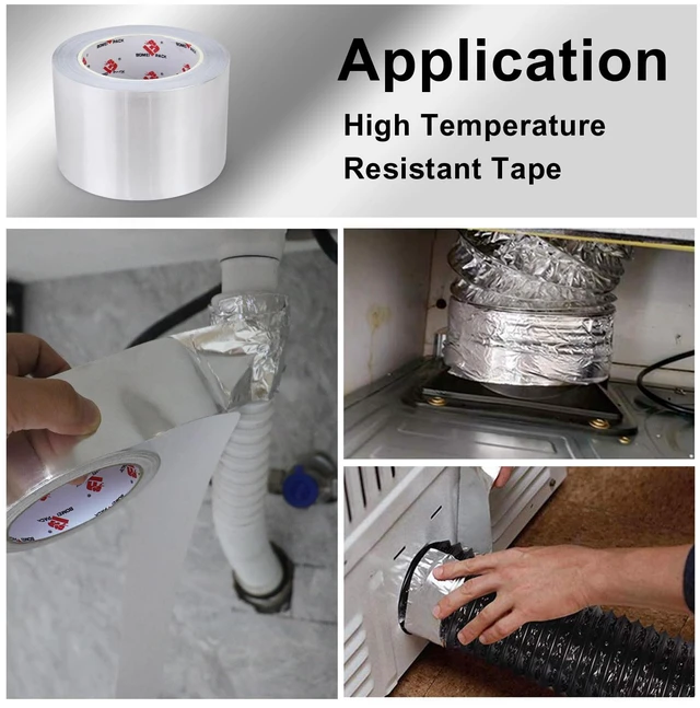 Alt view image 6 of 7 - Aluminum Foil Tape,Heavy Duty Metal Foil Tape,High Temperature Silver Duct Tape,Perfect for Sealing & Patching,HVAC,Air Ducts,Insulation and Metal Repair (6 Inch)