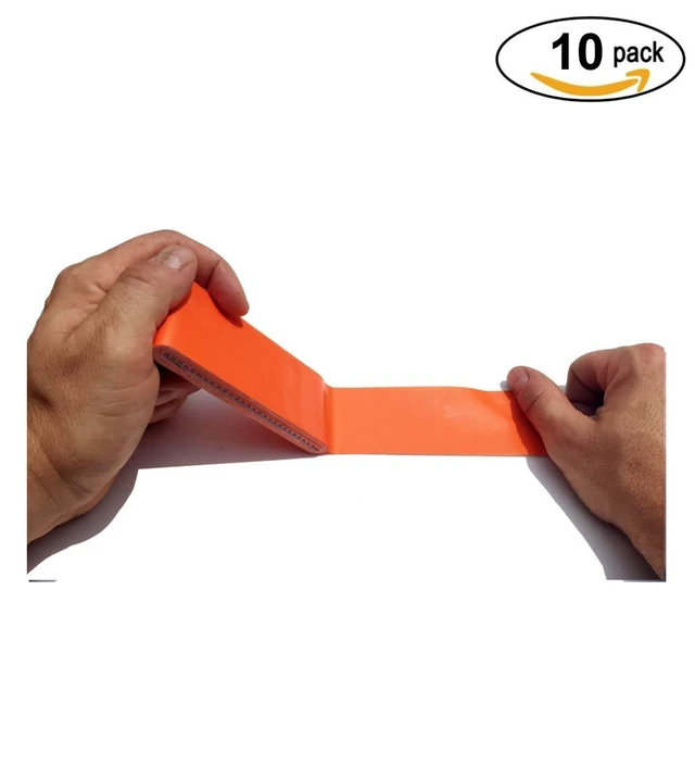Alt view image 4 of 4 - Travel Size Pocket Duct Tape 10-Pack | 1.88 inches x 5 Yards per Flat Pack (10-Pack, Fluorescent Orange)