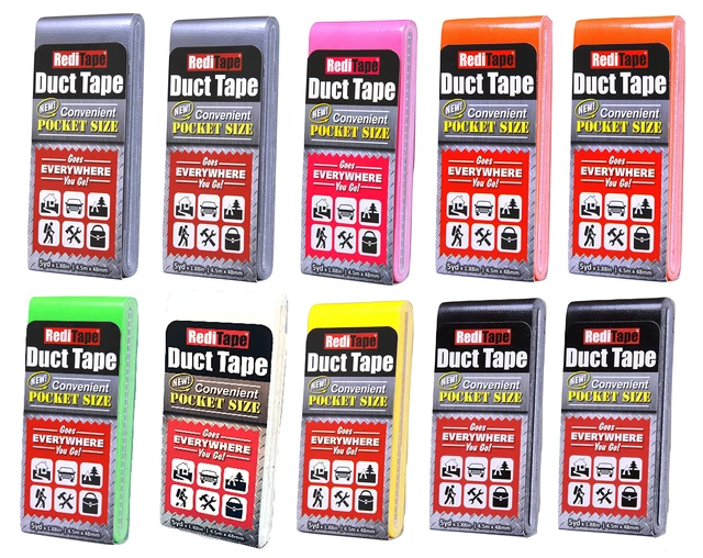 Main image of Travel Size Pocket Duct Tape 10-Pack | 1.88 inches x 5 Yards per Flat Pack (10-Pack, Rainbow Assortment)