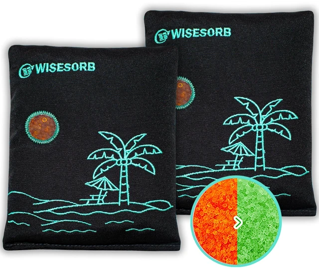 Main image of 500g x 2pcs Rechargeable Desiccant Packs, Reusable Car Dehumidifier, Microwave Reactivated Silica Gel Packets Moisture Absorber with Color Indicating for Safe Closet Basement Garage