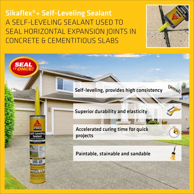 Alt view image 4 of 7 - flex Self-Leveling Sealant, Gray Polyurethane, Fast Curing, for Concrete Expansion Joints, Waterproof, Paintable, Fills Cracks up to 1.5 in., 10.1 fl. oz Cartridge