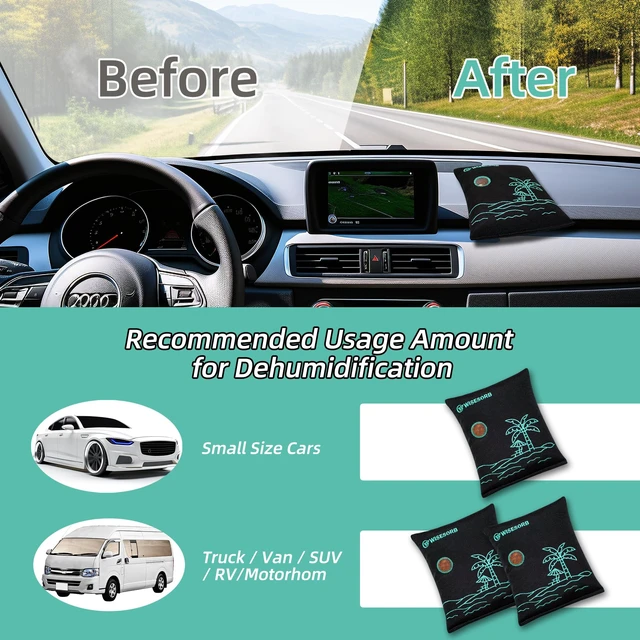 Alt view image 5 of 7 - 500g x 2pcs Rechargeable Desiccant Packs, Reusable Car Dehumidifier, Microwave Reactivated Silica Gel Packets Moisture Absorber with Color Indicating for Safe Closet Basement Garage