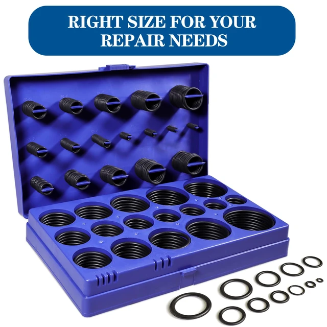 Alt view image 3 of 7 - 407 Pcs Universal SAE O Ring Assortment Kit32 Inch Sizes Standard Nitrile Rubber O'ring Set for Automotive Hydraulic Faucet Professional Plumbing Pressure Washer Air or Gas Sealing Repair