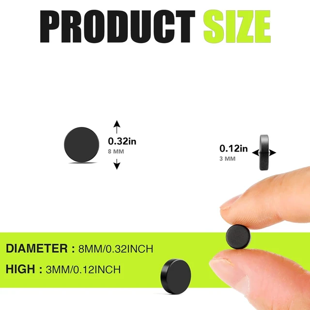 Alt view image 2 of 7 - Small Magnets, 120Pack Black Refrigerator Magnet 8x3mm Rare Earth Magnets Neodymium Magnet for Crafts, Whiteboard, Kitchen Cabinet