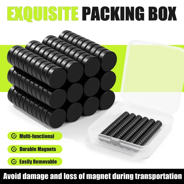 Alt view image 3 of 7 - Small Magnets, 120Pack Black Refrigerator Magnet 8x3mm Rare Earth Magnets Neodymium Magnet for Crafts, Whiteboard, Kitchen Cabinet