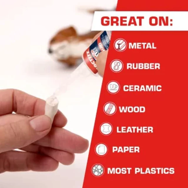 Alt view image 3 of 7 - Super Glue Liquid Longneck Bottle, 10g Bottle (Pack of 6) Instant Adhesive for Plastic, Wood & Metal, Clear Superglue with Extra Long Precision Nozzle, QuickDry Formula