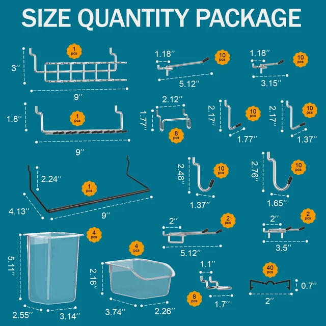 Alt view image 3 of 7 - Peg Board Kit, Includes Pegboard and Accessories,with Hooks and Bins,Peg Board Wall Organizer for Office,Ornaments Display,Crafts Organization (129, White)