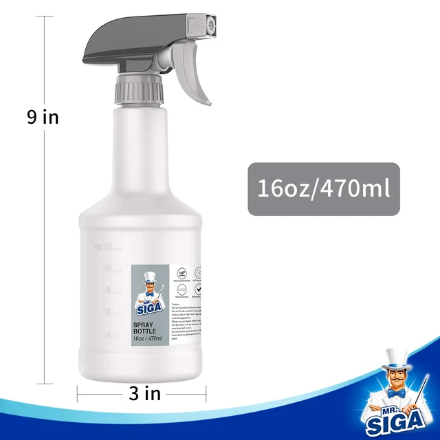 Alt view image 6 of 6 - 16 oz Empty Plastic Spray Bottles for Cleaning Solutions, 3 Pack Heavy duty household reusable spray bottles with measurements and adjustable leak proof nozzle