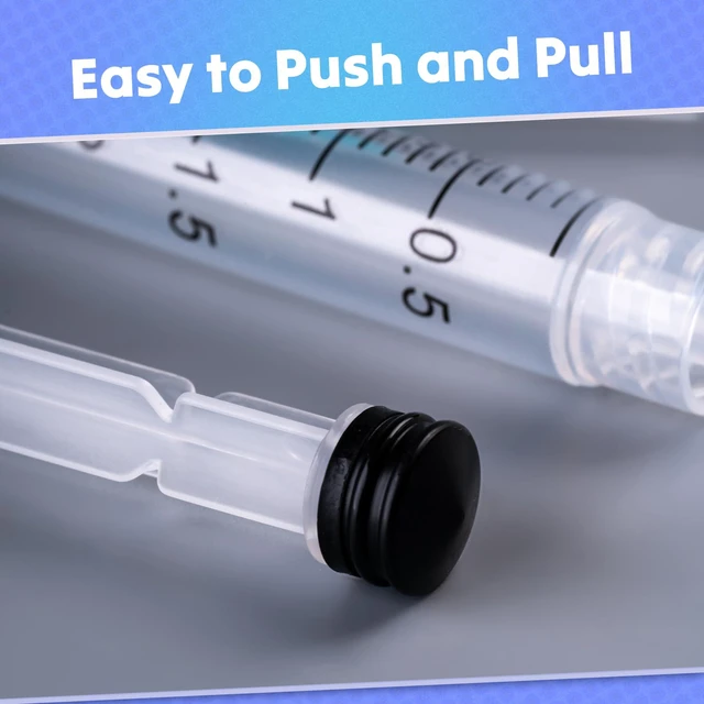Alt view image 4 of 7 - 3ml Syringes with 23 Gauge 1 Inch Needles Luer Lock Disposable, 100 Pack Disposable Lab Supplies for Measuring Refilling Dispensing Liquids, Oil, Inks, Watering, Plant, Pet Feeding, Glue Applicator