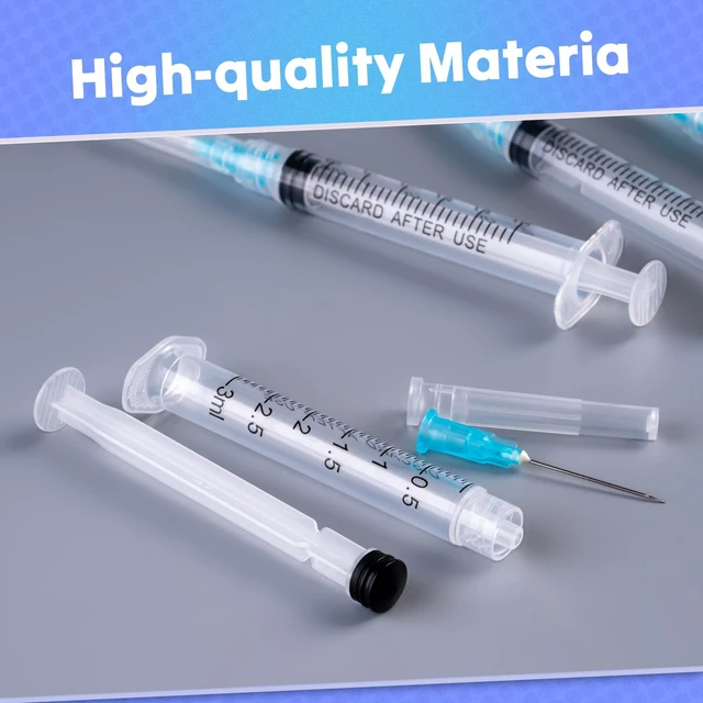 Alt view image 5 of 7 - 3ml Syringes with 23 Gauge 1 Inch Needles Luer Lock Disposable, 100 Pack Disposable Lab Supplies for Measuring Refilling Dispensing Liquids, Oil, Inks, Watering, Plant, Pet Feeding, Glue Applicator