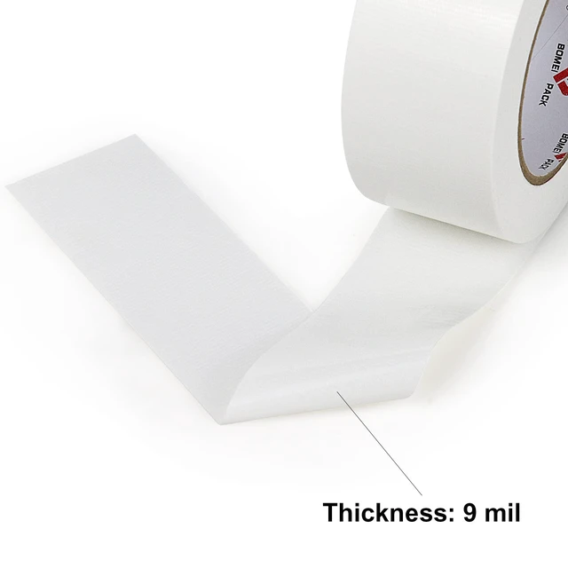 Alt view image 5 of 7 - 2 Pack Duct Tape Heavy Duty,9 Mil Thickness,2 Inches x 30 Yards,Strong Industrial Strength,Flexible,No Residue,Waterproof and Tear by Hand,Multi-Use for Indoor & Outdoor Repairs(White)