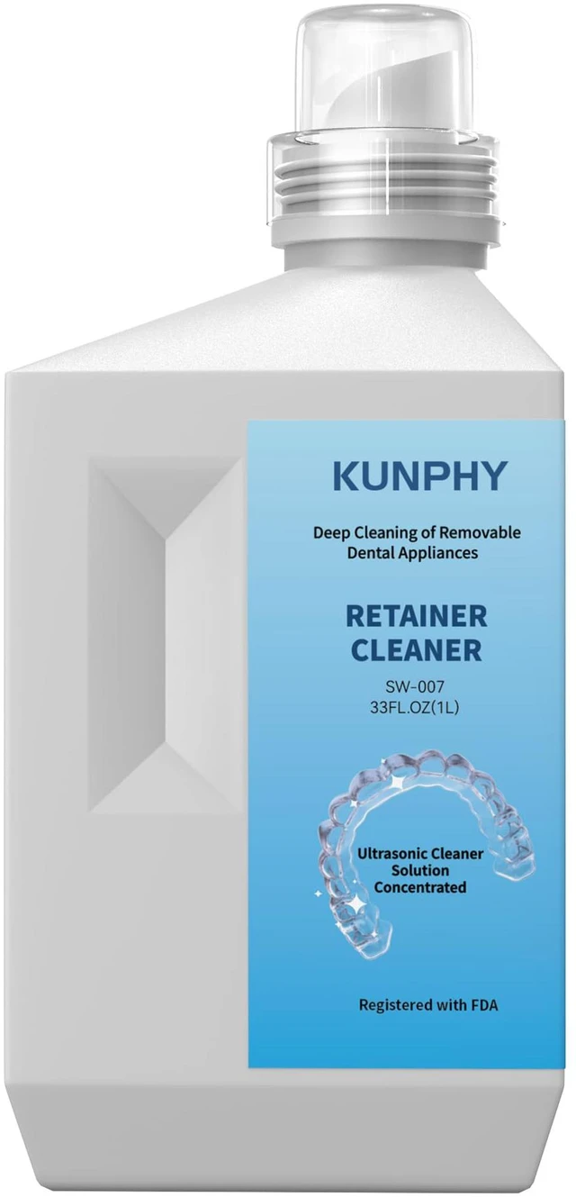 Main image of Ultrasonic Retainer Cleaner Solution for Ultrasonic Denture Cleaner-Professional Cleaning of Retainers, Invisible Aligners, Mouth Guards, Night Guards, Remove Odors, Discoloration & Stains 32oz