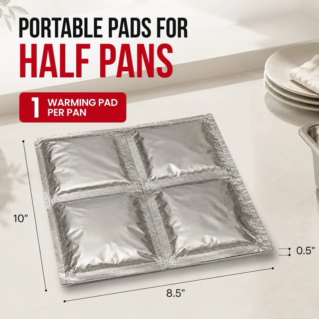 Alt view image 5 of 7 - Flameless Food Warmers (6 Pack) Disposable Pads to Keep Food Warm Half Size Pan Warmers for Catering, Buffet, Parties & Chafing Dishes