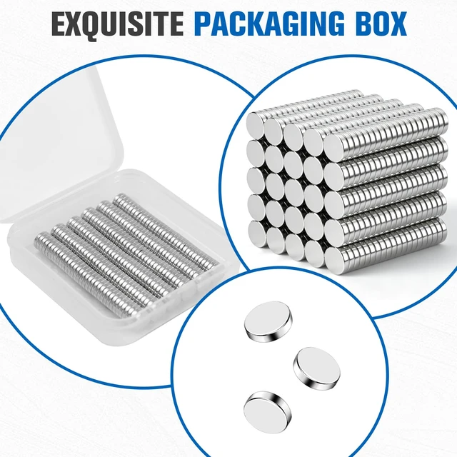 Alt view image 5 of 6 - 500 Pack Small Strong Magnets, 8x2mm Rare Earth Magnet Mini Tiny Neodymium Magnets for Crafts, 3D Printing, Refrigerator, DIY, Kitchen and Office
