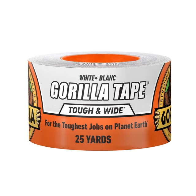 Main image of Tape Tough & Wide, White, 2.88" x 25 yd Double-Thick Adhesive, Grips Rough Surfaces, Heavy Duty, Weather Resistant for Indoor or Outdoor Use