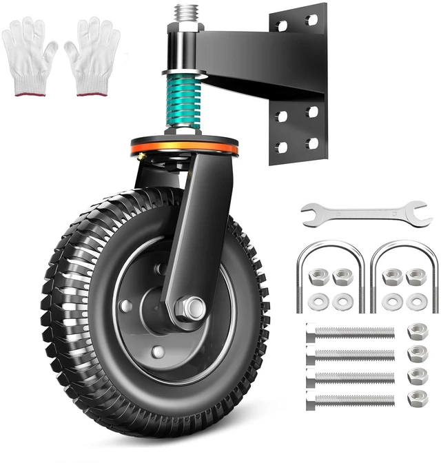 Main image of 6 Inch Heavy Duty Gate Wheel, 750 lb Capacity, Fits Metal Tube Gates and Wooden Gates, 360° Swivel Spring-Loaded Caster. Gate Wheel for Smooth Operation. (6-INCH)