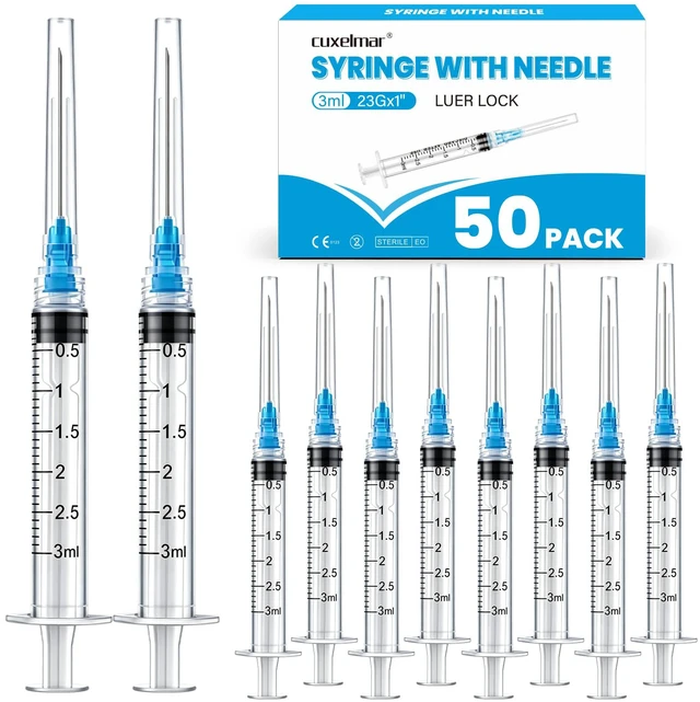 Main image of 3ml 23G 1Inch Industrial Liquid Dispenser, Precision Fine Tip, Individually Wrapped, for Adhesive, Lubricant, Ink & Lab Transfer, 50 Pack