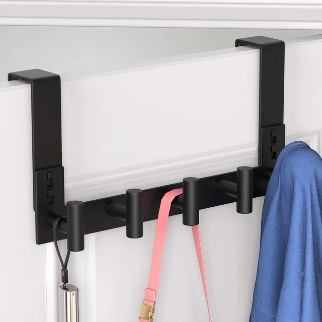 Alt view image 4 of 6 - Over The Door Hooks Door Hanger for Hanging, Heavy Duty Rack Bathroom Hook for Clothes, Coat (5 Hook, Fits 1-3/4'' Thick)