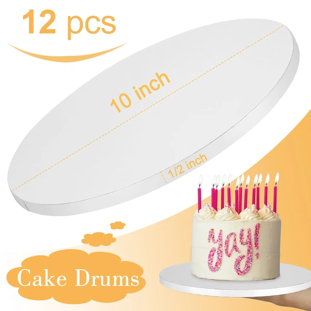 Alt view image 3 of 7 - 12 PCS Cake Drums 10 Inch, 10inch Drum, Cake Boards 10 Inch Round, 1/2" Thick Cardboard, Sturdy Circle, Base para Pastel Cardboard Base White Cake Boards for Wedding