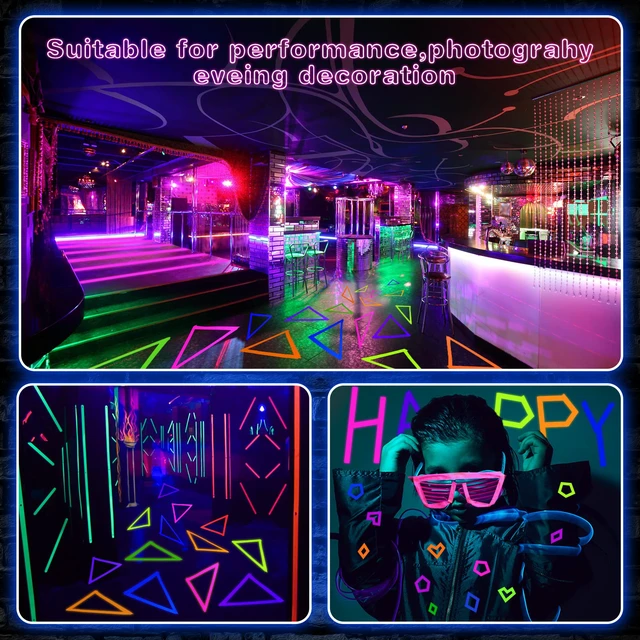Alt view image 6 of 7 - 6 Colors Neon Gaffer Cloth Tape, Fluorescent UV Blacklight Tape for UV Party (0.6 inch x 16.5 feet) (Pack of 4)