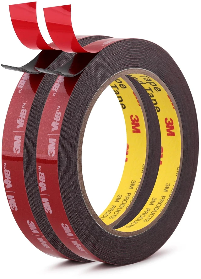 Main image of 3M Double Sided Tape, Heavy Duty, 1/2 x 18Ft, 5925, Black, 2 Pack Very High Bonding, Permanent, Waterproof Foam Mounting Tape for Automotive, Home, Office, Deco, Indoor, Outdoor Mountings