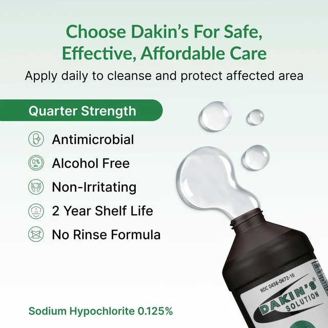 Alt view image 3 of 6 - Quarter-Strength 0.125% Sodium Hypochlorite Wound Cleanser for Acute and Chronic Wounds, Non-cytotoxic Antimicrobial No-Rinse Gentle Formula, Home or Clinical Use, 2-Pack 16 oz