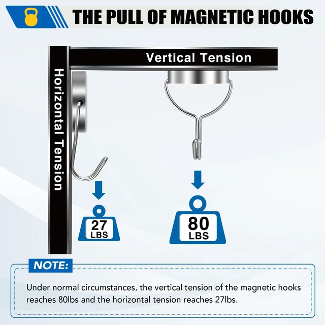 Alt view image 6 of 7 - Magnetic Hooks for Cruise Cabins Essentials 2026 Door Magnets 80LBS 6 Pack Ship Walls Must Haves Classroom Strong Heavy Duty Metal Locker Decor magnet Decorations Fridge Organization Silver