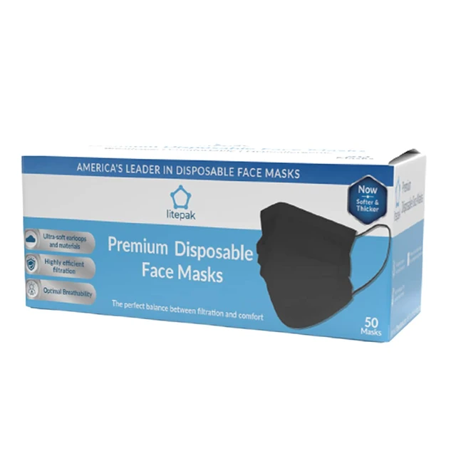 Alt view image 3 of 5 - 500pcs Premium Disposable Face Mask SOFT 3ply Nose Wire