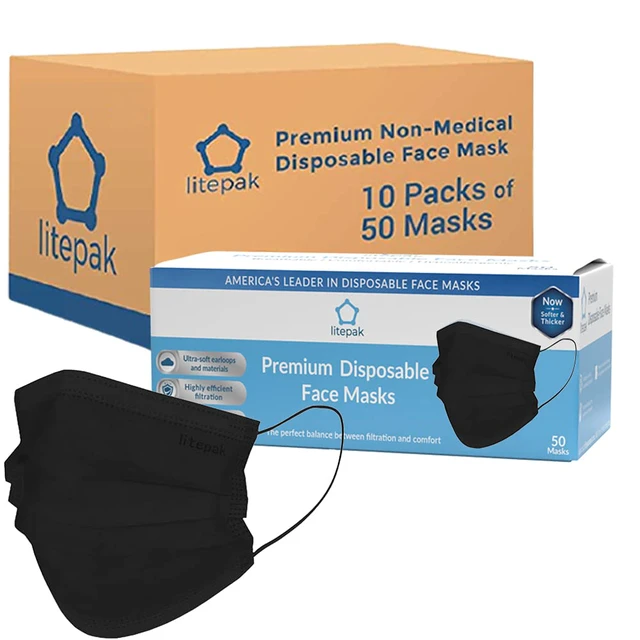 Alt view image 4 of 5 - 500pcs Premium Disposable Face Mask SOFT 3ply Nose Wire