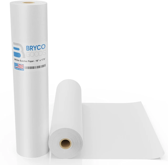 Main image of White Kraft Butcher Paper Roll - 18 Inch x 175 Feet Roll - Made in USA - Food-Grade Wrapping Paper for All Meat Varieties - Packaging and Sublimation - Uncoated and Unwaxed