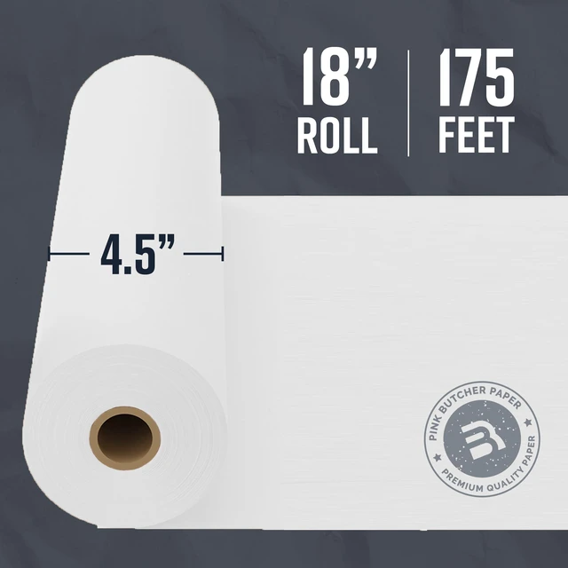 Alt view image 4 of 7 - White Kraft Butcher Paper Roll - 18 Inch x 175 Feet Roll - Made in USA - Food-Grade Wrapping Paper for All Meat Varieties - Packaging and Sublimation - Uncoated and Unwaxed