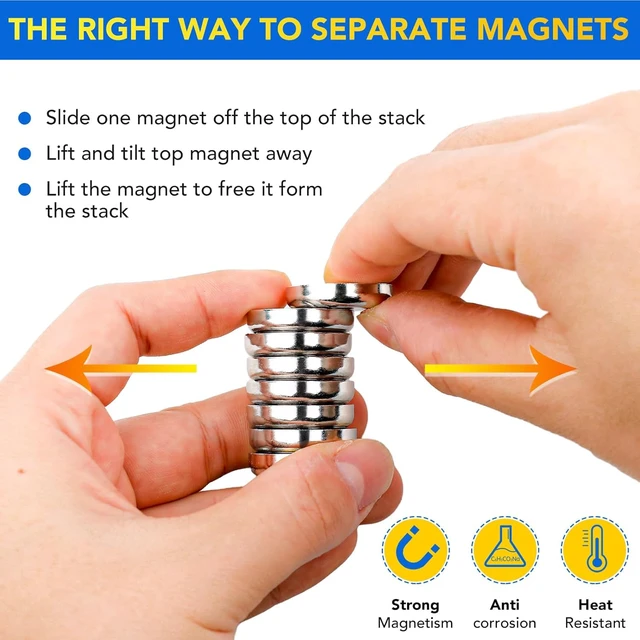 Alt view image 4 of 6 - Magnets with Countersunk Hole,0.98 Inch 60LBS 24 Pack Heavy Duty Magnet Rare Earth Neodymium Strong Round Base Cup and Stainless Screws for Refrigerator,Office,Craft