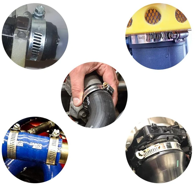 Alt view image 5 of 7 - 20 Pack Stainless Steel Hose Clamp Adjustable 7/8'' - 1-1/2'' (21-38mm) Worm Gear Hose Clamp, Metal Fuel Line Pipe Clamp for Plumbing, Automotive And Mechanical Application