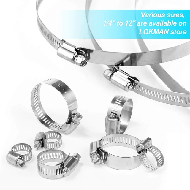 Alt view image 7 of 7 - 20 Pack Stainless Steel Hose Clamp Adjustable 7/8'' - 1-1/2'' (21-38mm) Worm Gear Hose Clamp, Metal Fuel Line Pipe Clamp for Plumbing, Automotive And Mechanical Application