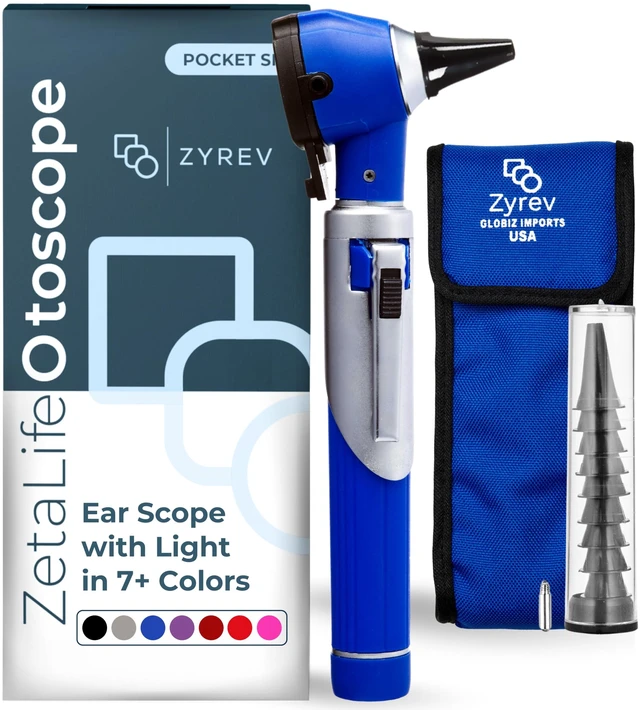Main image of ZetaLife Otoscope - Ear Scope with Light, Ear Infection Detector, Pocket Size (Blue Color)