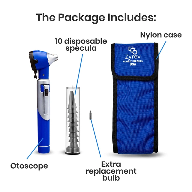 Alt view image 4 of 7 - ZetaLife Otoscope - Ear Scope with Light, Ear Infection Detector, Pocket Size (Blue Color)