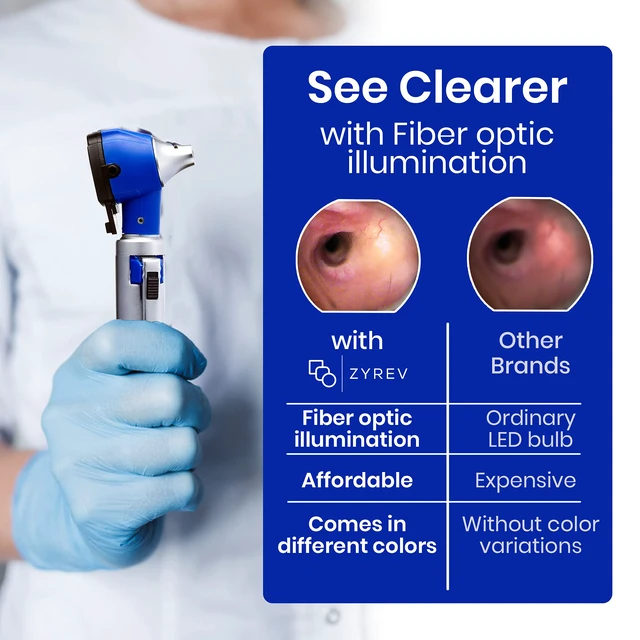 Alt view image 7 of 7 - ZetaLife Otoscope - Ear Scope with Light, Ear Infection Detector, Pocket Size (Blue Color)
