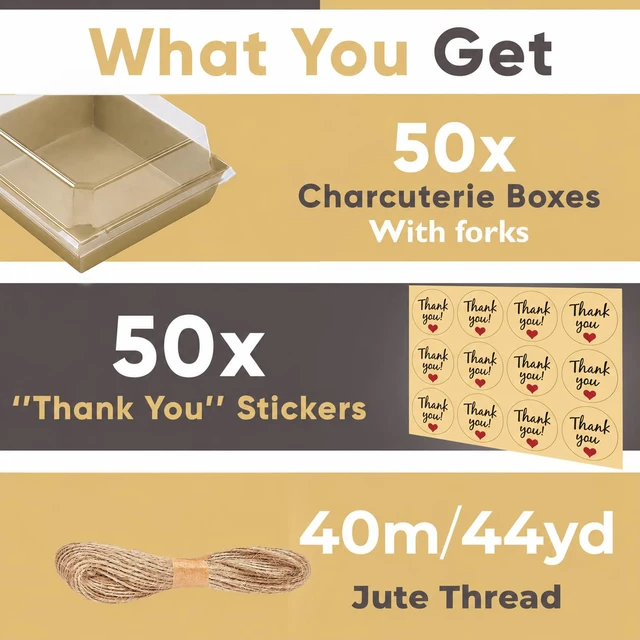 Alt view image 3 of 6 - 50 Pack 5in Small Charcuterie Boxes with Clear Lids, Mini Paper Containers Disposable Grease-Proof Dessert Packaging, Food Containers For Charcuterie, Bakery, Cookies, Pastry, Cake Slice, Strawberries