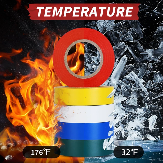 Alt view image 4 of 7 - Electrical Tape, 10 Rolls General Use PVC Electric Tape, UL/CSA Listed ¾ in x 66 ft Insulating Vinyl Tape for Electrical, Repairs, Automotive and Equipment, EE-100, Multi Colored