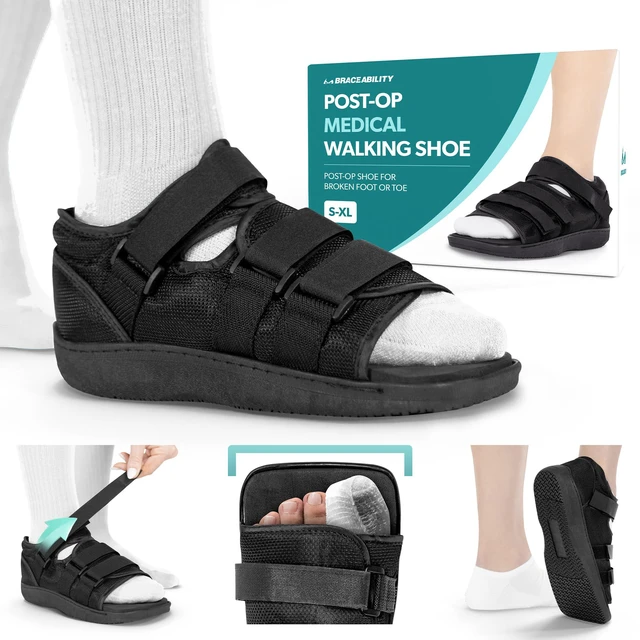 Main image of Post Op Shoe - Adjustable Orthopedic Medical Walking Boot for Broken Foot, Broken Toe, Stress Fracture and Injuries, Universal Cast Shoe for Men and Women After Foot Surgery (M - Female)